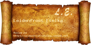 Leidenfrost Etelka névjegykártya